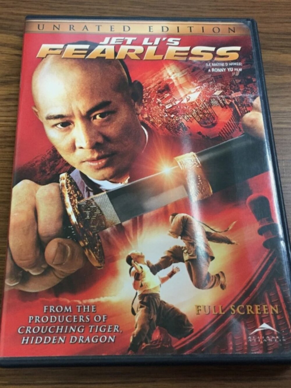 Fearless DVD Full Screen Jet Li Martial Arts Asian Action Movie